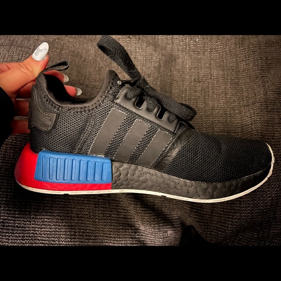Adidas NMD R1 Black Red Blue - Picture 1 of 5